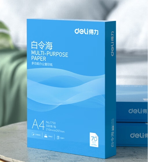 得力/deli A4 復(fù)印紙 70g 500張*5包一箱